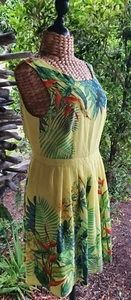 Oasis Tropical Resort Parrot Jungle Print Sleeveless Back Tie Dress Size 16 - Picture 1 of 9