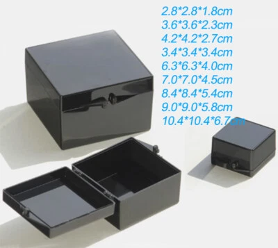 1Pcs Black Square Plastic Box Collection Toys Small Parts Receive Box Flip Box - Image 1 of 4