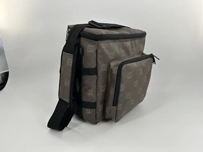 Винтажный Stussy Stucci DJ виниловая пластинка наплечная сумка монограмма редкая 2000-х коричневый - Изображение 1 из 4