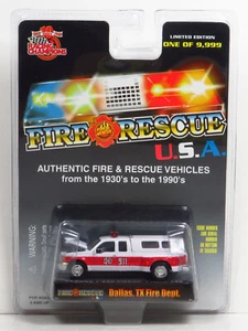 Racing Champions Fire & Rescue USA Dallas, TX Fire Dept. 1999 Ford F-350 Pickup - Picture 1 of 6