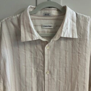 Calvin Klein Men's White 100% Cotton Stripe Dress Shirt Size XXL Faint Pink/Wh - Picture 1 of 6