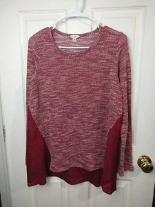 Lucky Brand Denim Co Woman M Sweater Red Lightweight Breathable Long Sleeve... - Picture 1 of 11