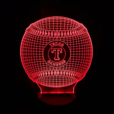 Texas Rangers 3D Baseball Illusion Light Cover
