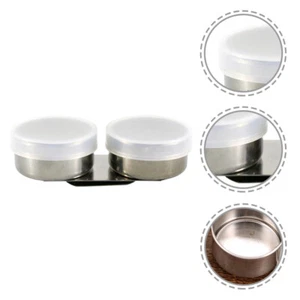 2 Pcs Paint Containers Lids Pallet Cups Stainless Steel - Picture 1 of 12