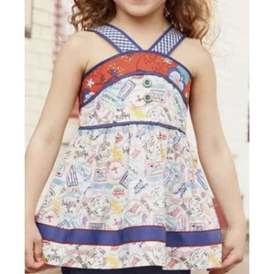 Matilda Jane Girls Sz 12 Wish You Were Here Strappy Tank Top Blue Gingham NWOT - Picture 1 of 8