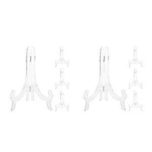 8 pcs Plate Stands for Kitchen Shelf: Clear Plate Holders Stand - - Picture 1 of 12