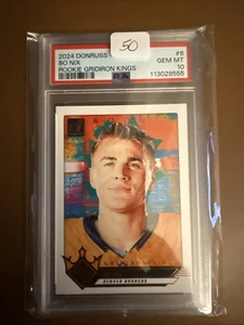 2024 Panini Donruss Bo Nix Rookie Gridiron Kings #6 PSA 10 GEM Mint - Picture 1 of 2
