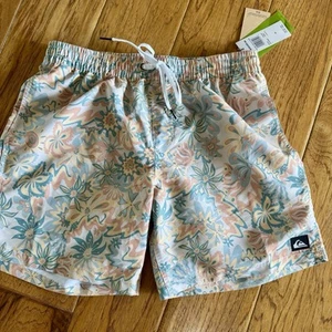 Quicksilver Mens Volley Board Shorts Men’s Med Blue Yellow Hawaiian Swim Beach - Picture 1 of 10