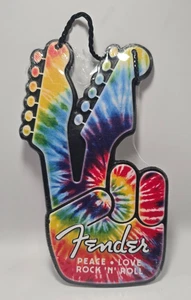 Fender Peace Love And Rock 'N Roll Wall Sign Tie Dye Peace Symbol 8.25" x 5" - Picture 1 of 2
