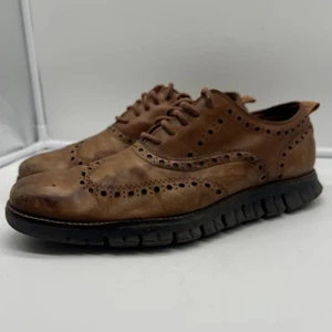 Cole Haan ZEROGRAND Zapatos Para Hombre Talla 9.5M Oxford Punta de Ala C24964 Cuero Marrón - Imagen 1 de 5