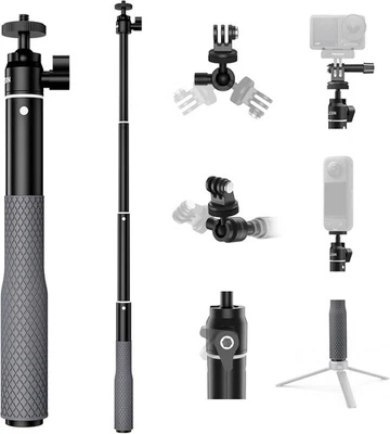 TELESIN 65.5cm/25.75" Aluminum 1/4" Screw Selfie Stick for GoPro Insta360 DJI - Image 1 of 4