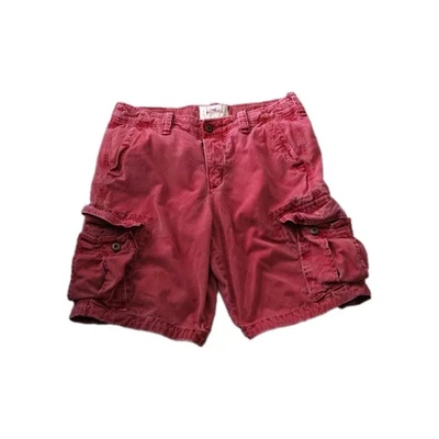 VTG Y2K HOLLISTER CARGO SHORTS HEAVYWEIGHT BAGGY BURNT ORANGE MENS SIZE 33 - Image 1 of 4