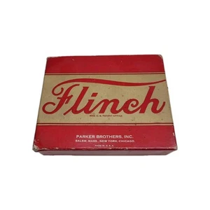 FLINCH CARD GAME in red box 1938 vintage Parker Brothers COLLECTIBLE 2-8 Players - Picture 1 of 6