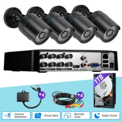 H.265+ 8ch 5MP Lite DVR 1080p Security Camera System CCTV System with 1TB HDD - Image 1 of 4