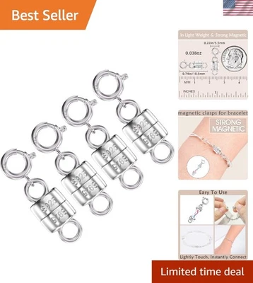 Fechos magnéticos hipoalergênicos de prata esterlina 925 para fazer joias sem esforço - Imagem 1 de 4