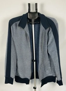 Banana Republic Men’s Full Zip Jacket Large Blue Gray Cotton Blend Track Style - Picture 1 of 8