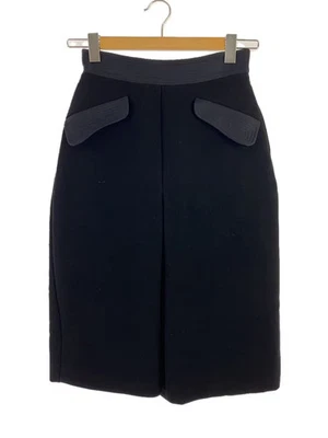 Юбка LOUIS VUITTON, размер 36, шерсть, черная, простая - Изображение 1 из 4