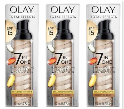 3 Olay Total Effects 7 in One CC Tone Correcting Moisturizer  SPF 15 1.7 EXP4/24 - Image 1 of 2