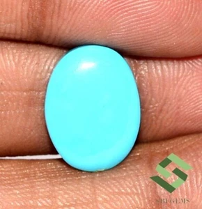 15x12 mm Natural Sleeping Beauty Turquoise Oval Cabochon 5.22 CTS Loose Gemstone - Picture 1 of 4
