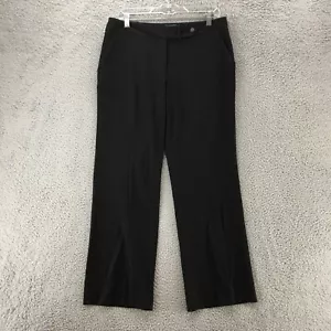 Calvin Klein Classic Fit Wide-Leg Trouser Dress Pants Womens 8 Black Mid Rise - Picture 1 of 17