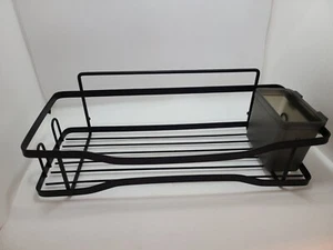 Sponge Holder Black Metal Kitchen Organizer Drain Sink Caddy Soap Holder - Picture 1 of 3