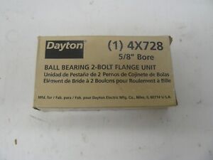Dayton 4X728 ball bearing 2 bolt flange unit 5/8 in bore new