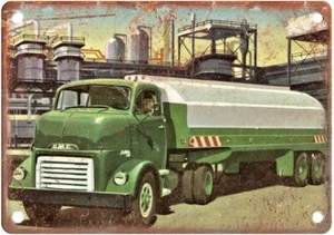 Vintage Auto Ad 1953 GMC F 630-42 Tanker Truck Reproduction Metal Sign A2341 - Picture 1 of 2
