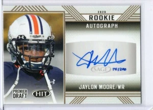 Jaylon Moore 2020 Sage Hit Premier Draft Rookie Autograph Gold 141/200 !! - Picture 1 of 2