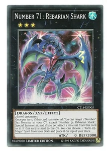 Nummer 71: Bewehrungshai CT14-DE005 Super Rare Yu-Gi-Oh Karte Limitierte Auflage Neu - Bild 1 von 3