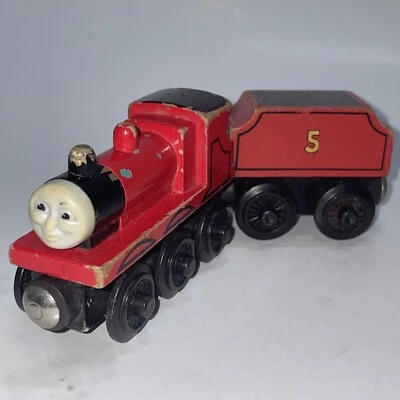 Thomas The Train James & Tender Wooden Railway Tank Engine Friends 2000 Rare - Image 1 of 4