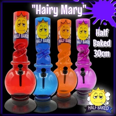 💨Acrylic Bong Waterpipe by "Chongz" Half Baked "Hairy Mary" 30cm + Free Gift💨