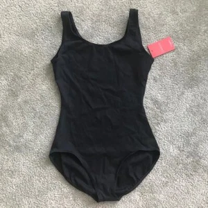 NWT Capezio Girls Leotard in Solid Black Sleeveless | Size XL - Picture 1 of 3