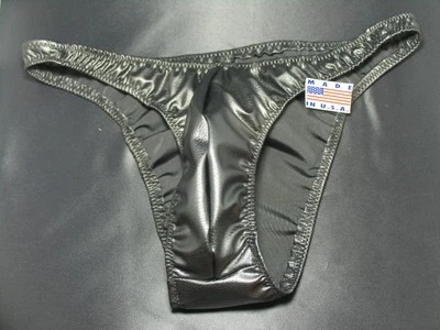 Bolsa de couro preta sintética masculina Rio feita à mão equipamento sexy personalizado EUA - Imagem 1 de 2