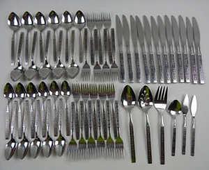 Oneida S.S.S. MIDNIGHT Set di Posate Inox SSS Accento Nero 58pz LEGGI - Foto 1 di 15