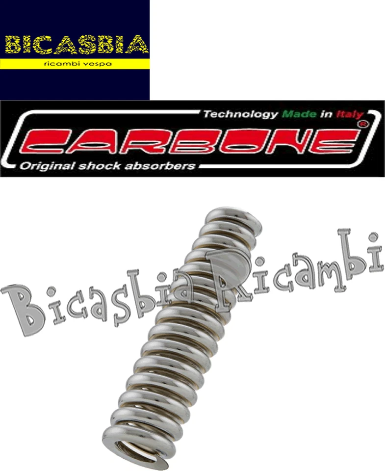 4099 - Feder Stoßdämpfer Kohlenstoff Hi Tech Verchromt Vespa 125 GT GTR TS Super - Bild 1 von 1