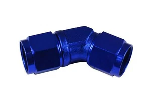 female-female AN12 45' fuel hose fitting adapter nipple Blue - Picture 1 of 4