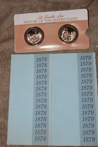 Franklin Mint solid bronze U.S. history medallions 1878 and 1879 - NEW, complete - Picture 1 of 5