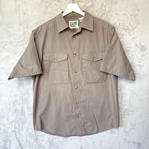 Camisa Smith de Viaje DE COLECCIÓN Hombres Mediana Marrón Con Botones Safari Años 90 Campamento Tejida - Imagen 1 de 7