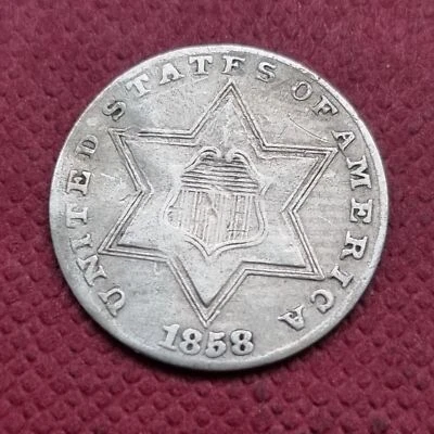 1858 Three Cent Silver Trime 3c Better Grade XF #50986 - Image 1 of 2