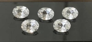 5 PCS. MACHINE CUT OVAL 9x7 MM. WHITE SAPPHIRE LAB CORUNDUM - Picture 1 of 2