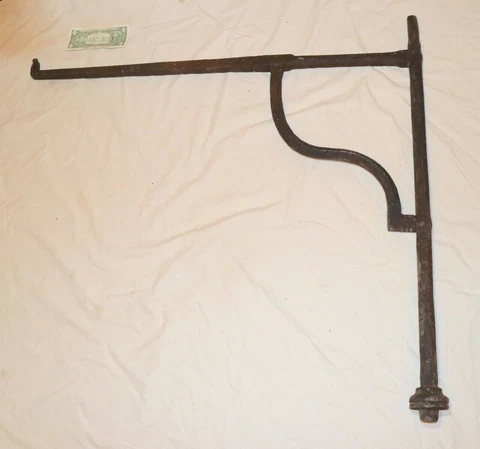 HUGE antique 18th century hand wrought iron trade sign wall bracket hook hanger Cover