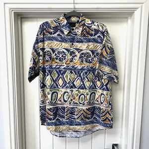 Structure Shirt Mens Medium Multicoloured Abstract Hawaii Button Up Short Sleeve - Picture 1 of 9