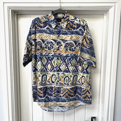 Structure Shirt Mens Medium Multicoloured Abstract Hawaii Button Up Short Sleeve - Image 1 of 4