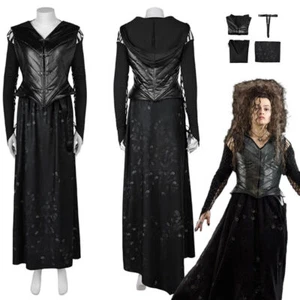 Costume cosplay Harry Potter Bellatrix Lestrange abito nero abiti di Halloween - Foto 1 di 56