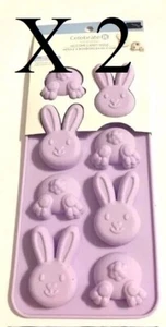 2 Bunny heads and butts Silicone Candy Mold Easter small 8-cav. by Celebrate It - Picture 1 of 3