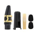 Portable Alto Sax Saxophone Mouthpiece with Cap Buckle Reed Mouthpiece Clip Pads
