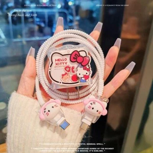 Hello Kitty Charger Data Cable Case Protector And Winding Kit For 20W Charger - Zdjęcie 1 z 6