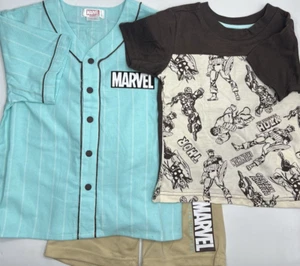 Boys Size 5 Character 3-Piece Short Set With Jersey Marvel Avengers - Picture 1 of 9