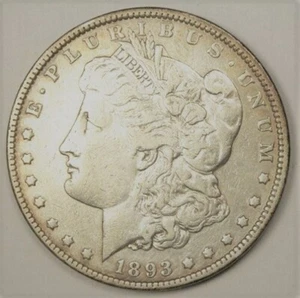 1893 CC Morgan Silber Dollar vz extra fein gereinigt - Bild 1 von 2