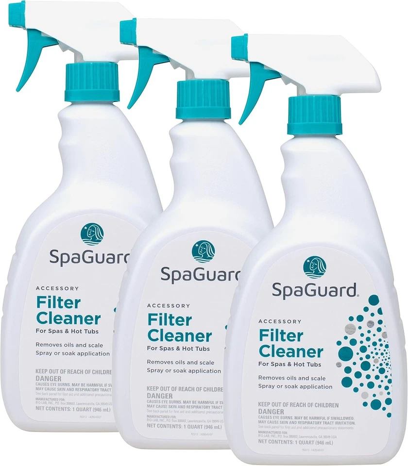 SpaGuard Filter Cleaner for Spas & Hot Tubs removes Oils and Scale 1 Qt 3pk - Image 1 of 1